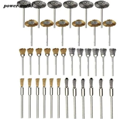 36pcs/set Copper Wire Brush Head Grinding Machine Accessories Polishing Wheel Grinder Brushes Tool Abrasive Polishing Tool