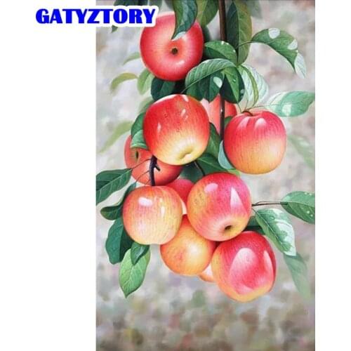 GATYZTORY 40X50CM Diamond Painting Full Square Fruit apple Diamond Embroidery Cross Stitch Diamond Mosaic Sets Picture Of Rhines