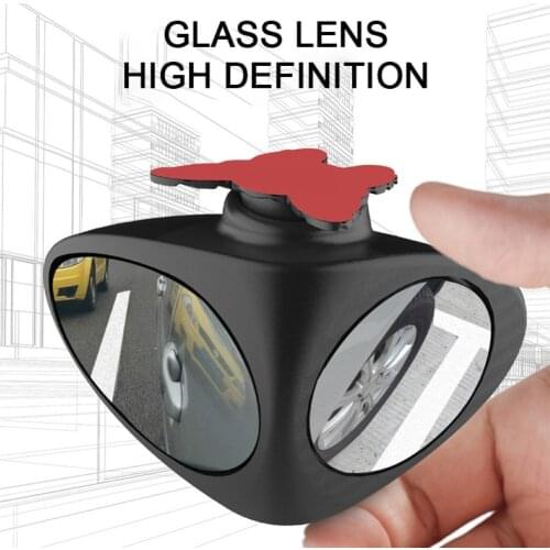 Car Blind Spot Mirror Adjustable 360 Degree Rotating Adhesive Wide Angle Blind Spot Auxiliary Rear View Mirror