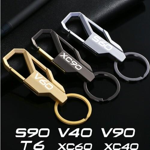 Car Keychains Key Chain Key Holder Keyring For Volvo S60 XC90 V40 V50 V60 S90 V90 XC60 XC40 AWD T6 Metal Car Logo Keychain