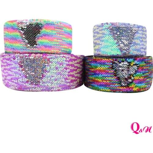 2Y 5Y 3" 75mm Solid Sequin Ribbon Fashion Textile DIY Hairbows Accessories Apparel Sewing Fabric Home Textile Sequin Ribbon