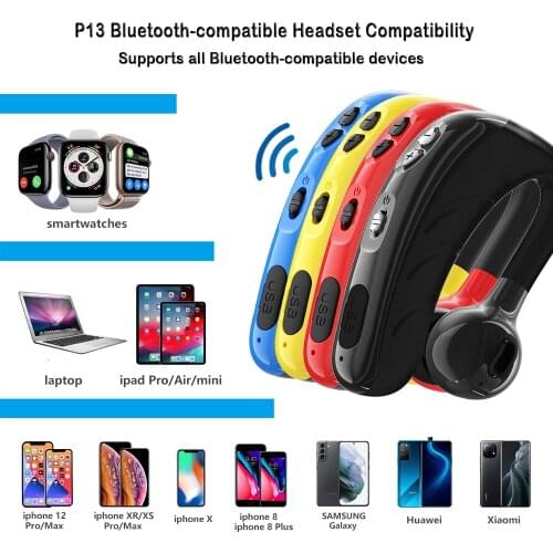 P13 Business Bluetooth Headset Ear Hook Wireless Headphones With Mic Handsfree Drive Call Sports Earphone Earbud Long Standby