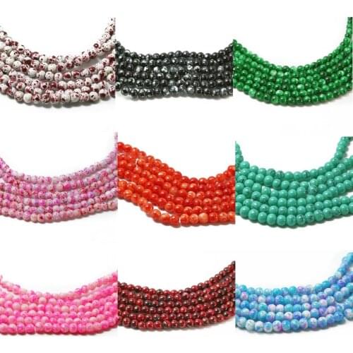 6mm approx 140pcs Colorful Crystal Round Glass Beads Loose Spacer Beads For Jewelry Making DIY Necklace & Bracelet