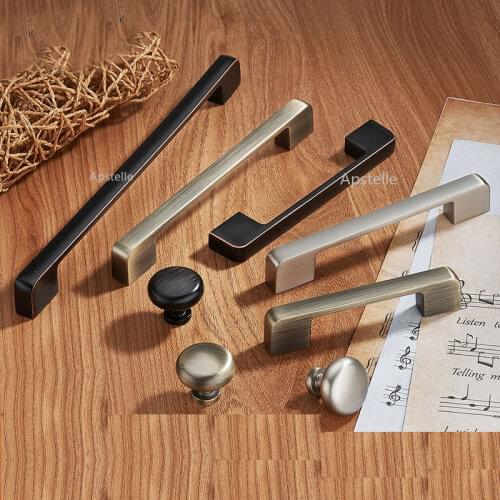 Zinc Aolly Black Cabinet Handles Wardrobe Kitchen Cupboard Pulls Drawer Knobs Fashion Furniture Handle Door Hardware
