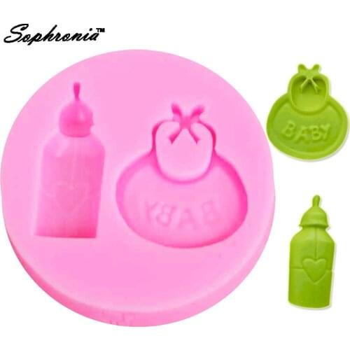 Sophronia Baby Saliva Pocket&Nipple 1pcs Shape UV Resin Jewelry Silicone Mold Expoxy Mold Jewelry Making DIY Craft M526