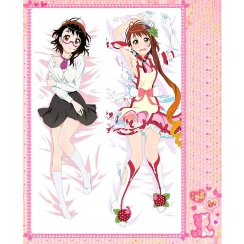 Anime Cartoon Nisekoi Double-Sided Bolster Hugging Pillow Case Pillow Cover Pillowcase Peach Skin 2 Way No.66102