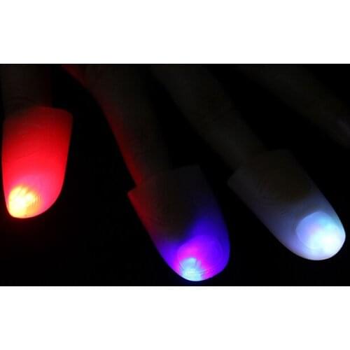 2Pcs Hot party magic light up glow thumbs fingers trick appearing light Close Up New