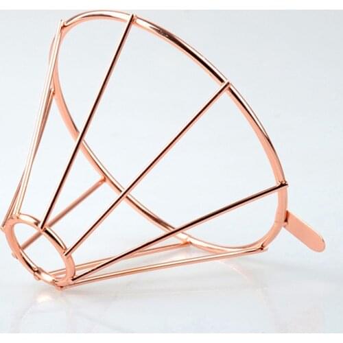 Reusable Coffee Filter Holder Rose Gold Metal Coppper Brew Drip Coffee Filters Accessories Funnel Mesh Tea Filter Basket Tools