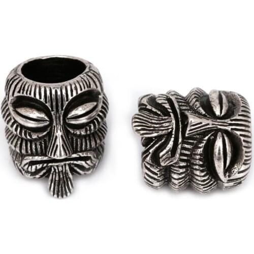 Fashion EDC Bead Evil Skull Charm for 550 Paracord Bracelet DIY Lanyard Making