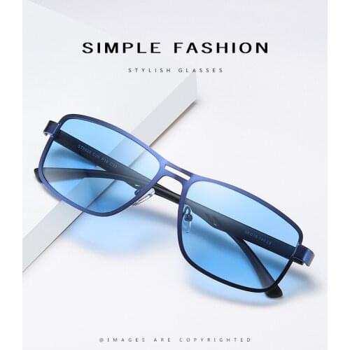 Agstum Fashion Sunglasses Men Polarized Square Metal Men Sunglasses Brand Designer Driving Glasses UV400