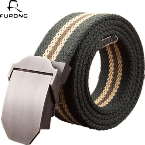 Solid Color Men Casual Belt Women Metal Flip Buckle Waistband Webbing Canvas Waist Belt Military Equipment Tactical Belts 2019