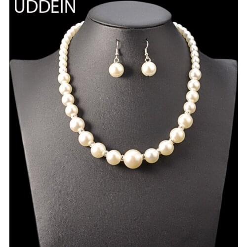 UDDEIN African beads jewelry set simulated pearl jewelry wedding bridal necklace earrings set vintage statement collar wholesale