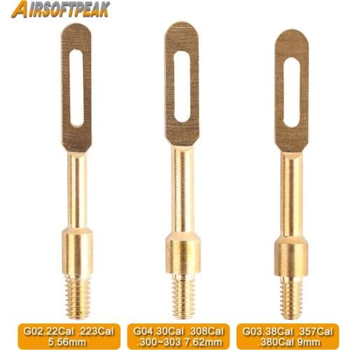 Solid Brass Slot Tips G02 G03 G04 Tactical Rifle Gun Clean Patch Puller Hunting Gun Accessories Patch Holder for Thread 8-32