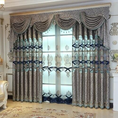 New High Quality Curtains for Living Room Embroidered Luxury Window Curtains for Bedroom Tulle Curtains Valance Drapes