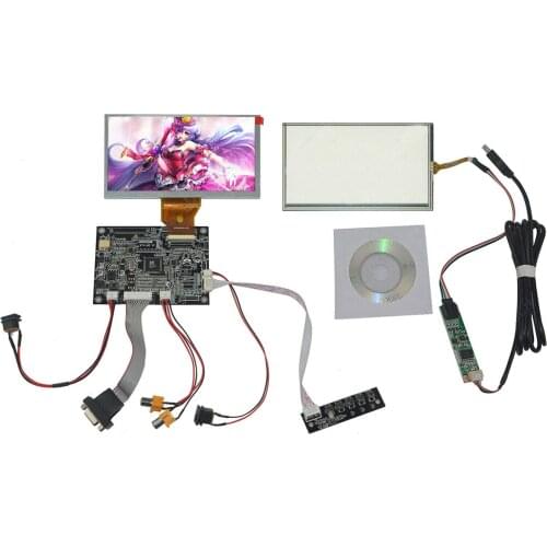 New VGA 2AV Reversing Driver Controller Board kit+ 6.5 inch AT065TN14 50Pin Screen +Touch Panel+ USB Controller Kit
