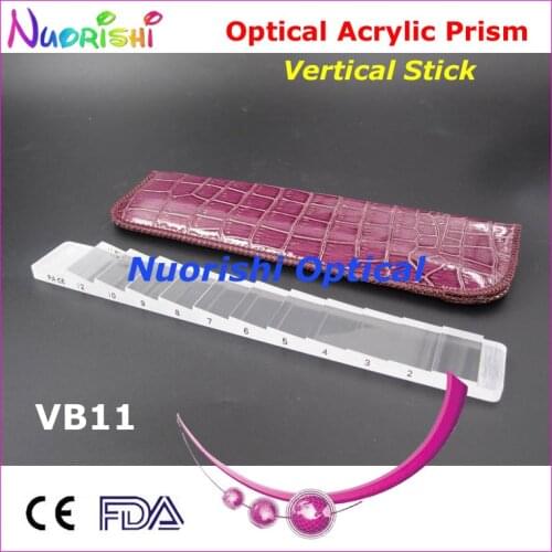 Ophthalmic Optical Optometry Acrylic Vertical Small Mini Prism Lens Stick Strip Leather Case Packed VB11 Free Shipping