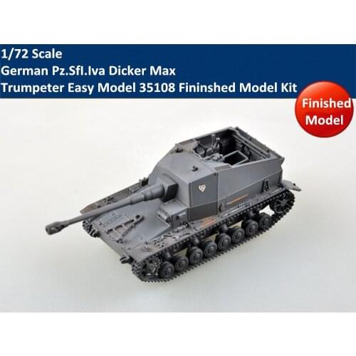 Trumpeter Easy Model 35108 1/72 Scale German Pz.SfI.Iva Dicker Max Military Plastic Fininshed Model Kit