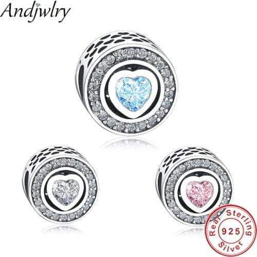 Fit Original Pandora Charms Bracelet 925 Sterling Silver Beads With Big Love Hearts CZ Charms DIY Jewelry Women Berloque