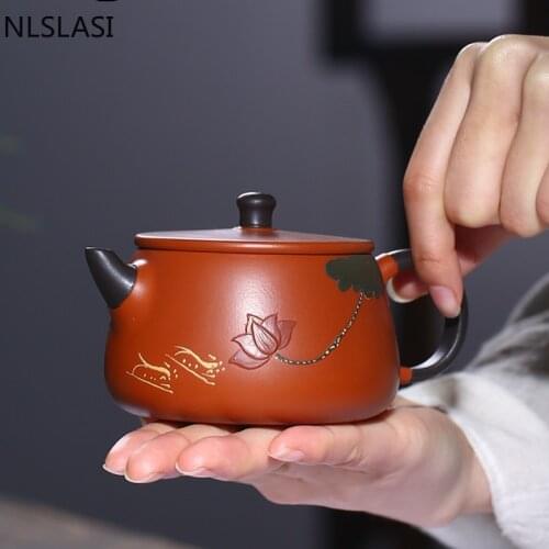 Authentic Yixing Tea Pot Handmade Boutique Purple Clay Teapots Raw ore Beauty Kettle Chinese Tea Ceremony Customized Gifts 220ml