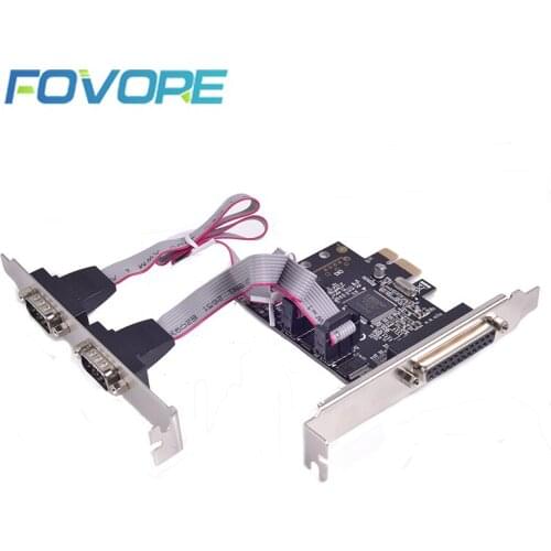 2 port Serial RS232 Parallel DB25 to PCIe adapter PCI e to 2 port Serial RS232 Parallel DB25 converter Expansion Card