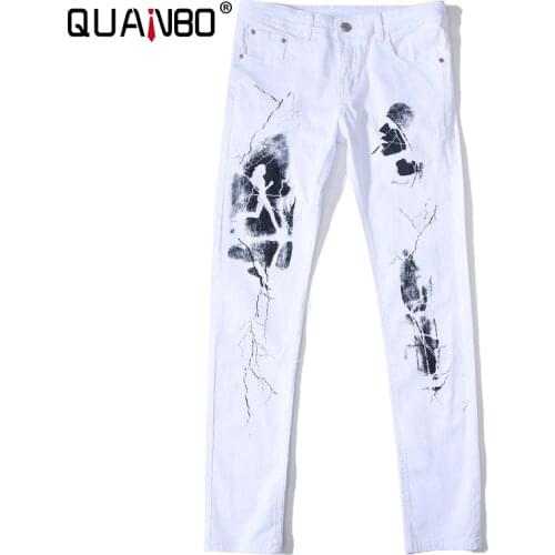 Мужские байкерские джинсы QUANBO China At AliExpress