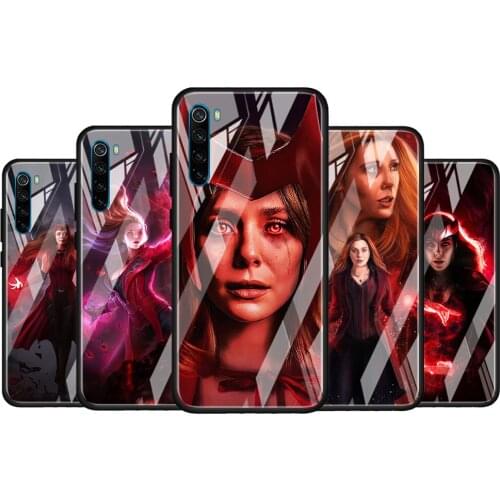 Scarlet Witch Marvel for Xiaomi Redmi K40 K30 K20 Pro Plus 9C 9A 9 8A 7 Luxury Shell Tempered Glass Phone Case Cover