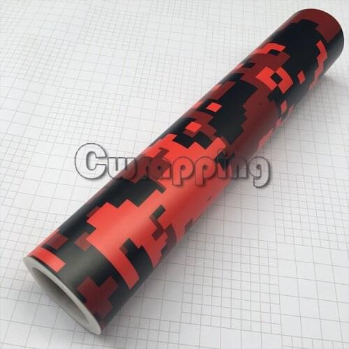 Motorcycle Scooter Sticker Wrap Red Digital Camouflage Printed Vinyl Wrapping Car DIY Styling Camo Film Sheet