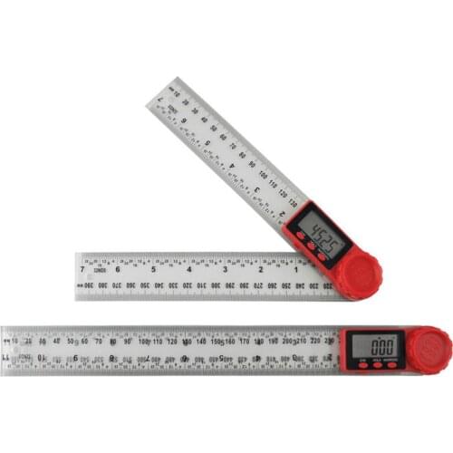 2-In-1 Folding Measuring Ruler 300mm Plastic Electronic Ruler Transparent Angle Ruler Straight Ruler Digital Display Measurement