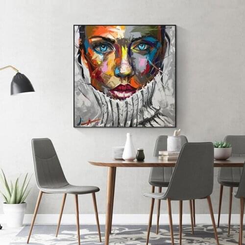 Modern Knife Portrait Woman Pictures Decoracion Salon Casa Wall Painting on the Wall Lienzos Para Pintar no Frame Posters Print