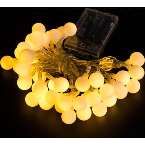 LED Ball String Lights Christmas Bulb Fairy Garlands Outdoor Waterproof for Holiday Wedding Home Pop Years Decor 10M 220V Lamp
