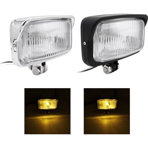 1 Pcs Black/Chrome Universal Square Retro Motorcycle Headlamp Rectangle Front Head Light For Harley Chopper Bobber Triumph