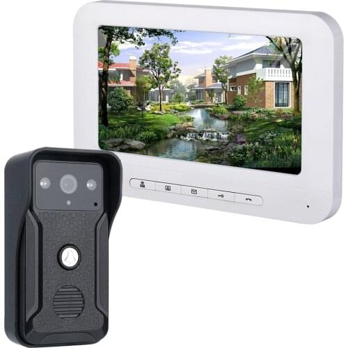 7 Inch Video Door Phone Doorbell Intercom Kit 1-camera 1-monitor Night Vision with 700TVL Camera