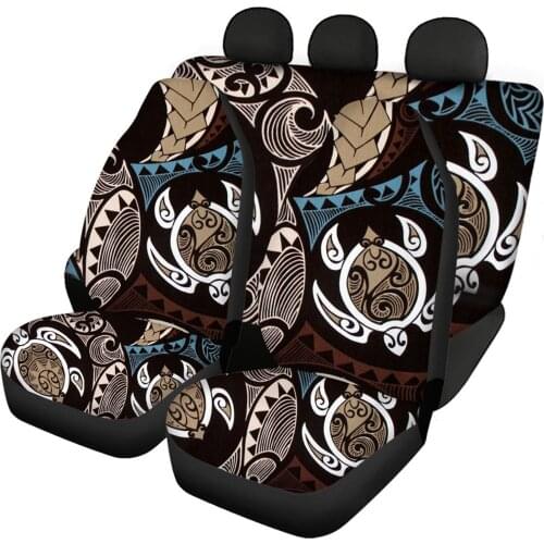 HUGSIDEA Vintage Sea Turtle Car Seat Cover Stratchproof Entire Auto Front Rear Seat Cushion Pads fit Most Vehicle SUV Truck Vans