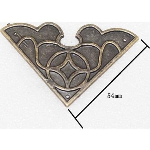 Zinc Alloy Wooden Box Protector Album Menu Folder Corner Protectors,Ancient Vintage Flower Pattern Coners,Bronze Tone,54mm,20Pcs