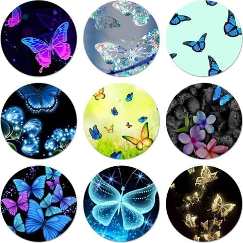 58mm Fantasy Butterfly Icons Pins Badge Decoration Brooches Metal Badges For Clothes Backpack Decoration