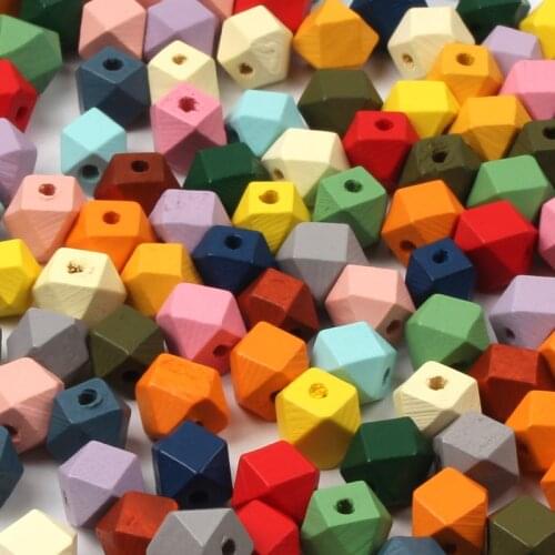 10/20/30Pcs 10 12 20mm Multicolor Natural Octagon Wooden Beads Geometry Loose Spacer Beads for Jewelry Making DIY Accessories