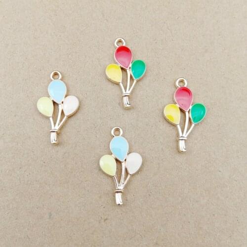 10pcs 13x23mm Alloy Oil Drip Creative Colorful Balloon Charms Diy Making Earrings Necklace Jewelry Accessories