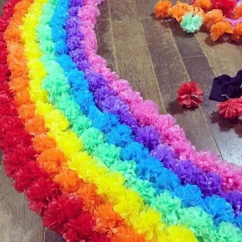 10 pcs 4 inches 10 cm Tissue Paper Pom Poms Flowers Balls baby Shower Party Decoration pompoms pompom ball festival Mariage