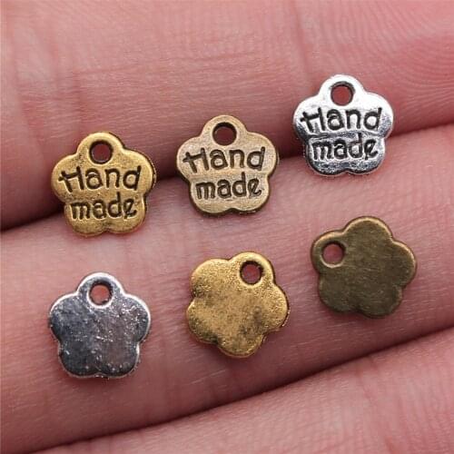 100pcs 8mm Charm Hand Made Tiny 3 Colors Hand Made Charms Hand Made Pendant Charms For Jewelry Making DIY