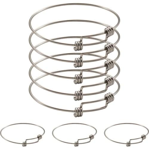 15pcs Adjustable 304 Stainless Steel Bangle for women bracelets jewelry Making femme ,Stainless Steel Color F60