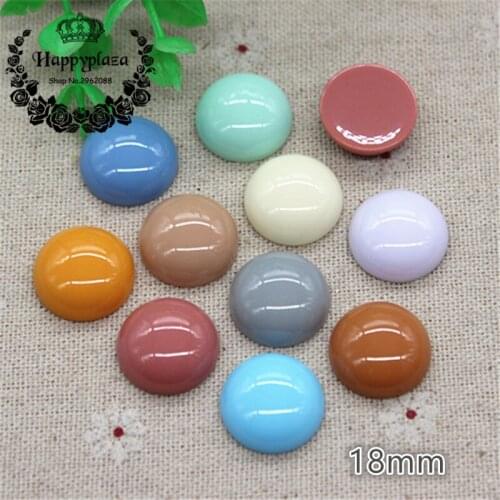 20pcs 18mm New Resin Korea Round Flatback Cabochon DIY Handmade Button/Hair Ornament/Jewelry Accessories