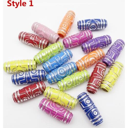 20Pcs/Pack Mix Plastic hair braid dread dreadlock Beads rings tube for women men hair Accessories