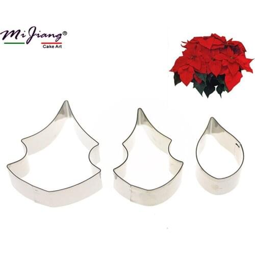 3pcs/set Christmas Flower Petal Mold Cake Decorating Tools Sugar Paste Fondant Cookie Cutter Baking Kitchen Accessories A354