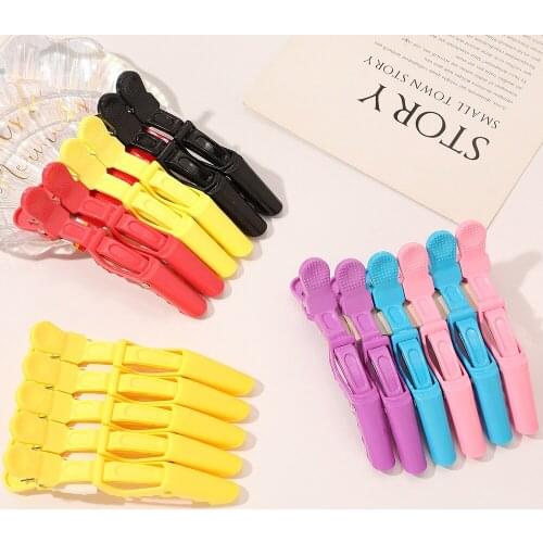 5/6pcs Plastic Hair Clip Hairdressing Clamps Claw Section Alligator Clips Grip Barbers For Salon Styling Hair Accessories