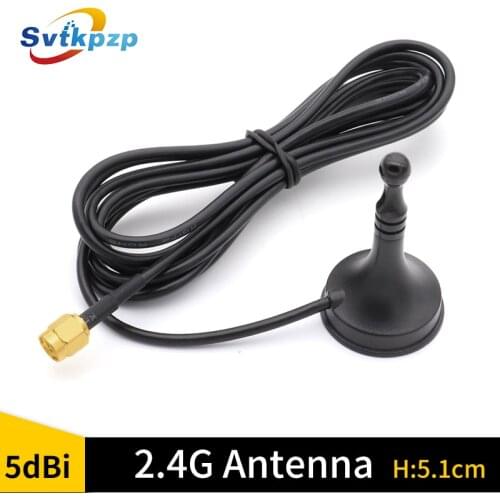 5dBi 2.4G Antenna Magnetic Base 2.4ghz Wifi Antenna SMA Male Long Range Bluetooth Wifi Extension Antennas for Communication