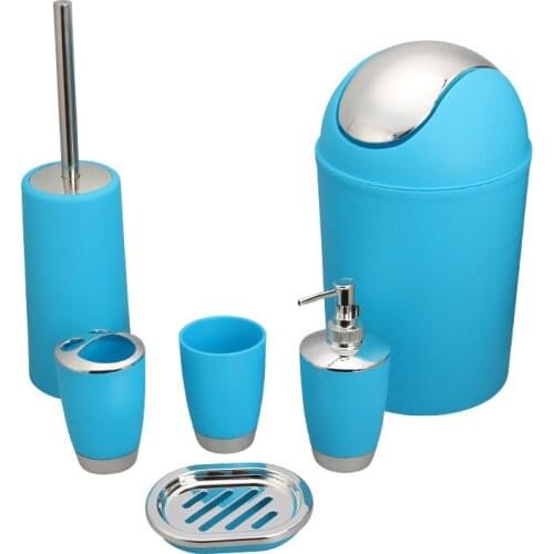 6Pcs Bathroom Set Accessory Bin Soap Dish Dispenser Bottle Toothbrush Holder Set Home Bathroom Products Wash kit Bathroom