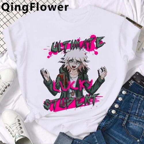 Anime Ouma Kokichi Danganronpa V3 Mikan Tsumiki tshirt men streetwear plus size tumblr couple clothes clothes summer top ulzzang
