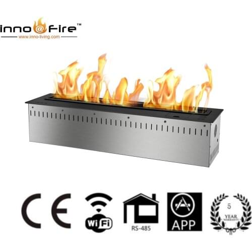 21 AUG Inno-Fire 30 inch silver or black automatic ethanol burner fireplace for apartment interior