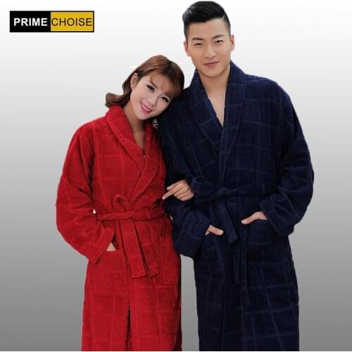 Top Brand 100% terry cotton dark color bathrobes thickening robe comfortable home robe