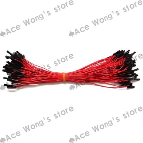 Free shipping 100pcs New 1p to 1p 20cm Red female to female jumper wire Dupont cable